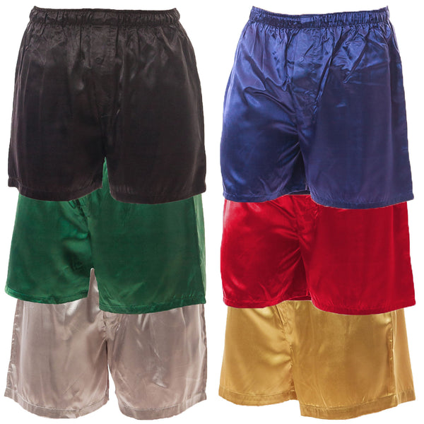 Men's Shorts / Boxers, Satin, 6-Piece Multicolor Combo Pack (MSC-6B01)