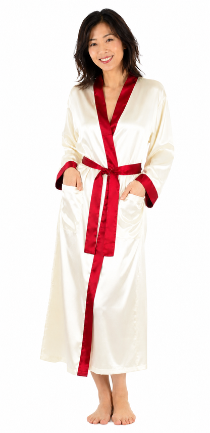 Up2date Fashion Long Satin Robes for Women Full Sleeve Silk Bathrobe Full Length Sleepwear Bridesmaids Wedding Party Robes