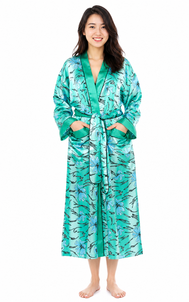 Up2date Fashion Long Satin Robes for Women with Full Sleeve Silk Bathrobe Full Length Sleepwear for Bridesmaids & Wedding Party Robes