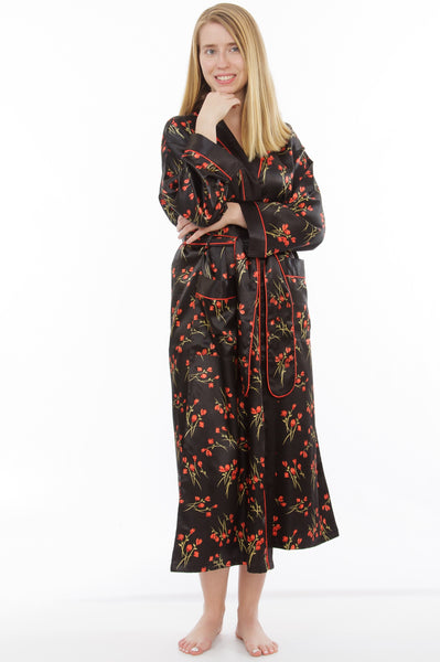 Up2date Fashion Long Satin Robes for Women with Full Sleeve Silk Bathrobe Full Length Sleepwear for Bridesmaids & Wedding Party Robes