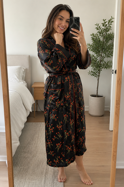 Up2date Fashion Long Satin Robes for Women with Full Sleeve Silk Bathrobe Full Length Sleepwear for Bridesmaids & Wedding Party Robes