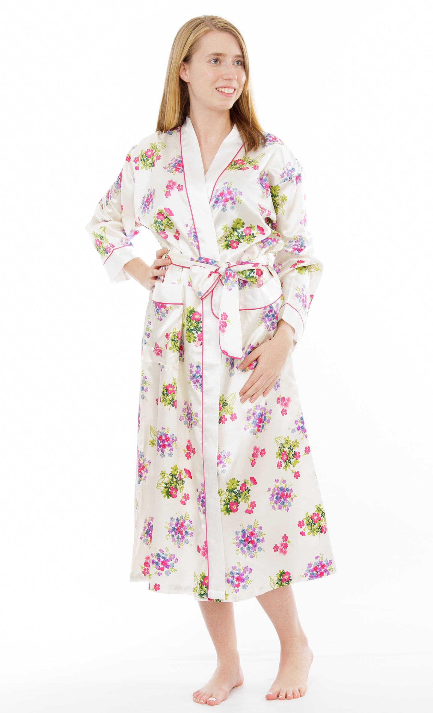 Up2date Fashion Long Satin Robes for Women with Full Sleeve Silk Bathrobe Full Length Sleepwear for Bridesmaids & Wedding Party Robes
