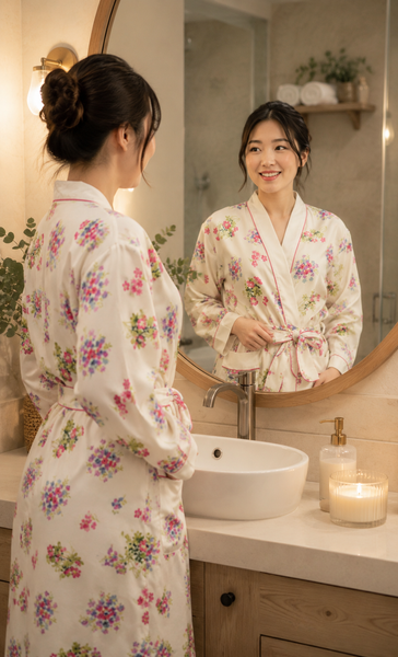 Up2date Fashion Long Satin Robes for Women with Full Sleeve Silk Bathrobe Full Length Sleepwear for Bridesmaids & Wedding Party Robes