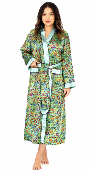 Up2date Fashion Long Satin Robes for Women with Full Sleeve Silk Bathrobe Full Length Sleepwear for Bridesmaids & Wedding Party Robes