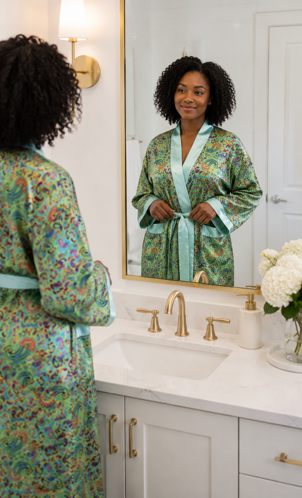Up2date Fashion Long Satin Robes for Women with Full Sleeve Silk Bathrobe Full Length Sleepwear for Bridesmaids & Wedding Party Robes