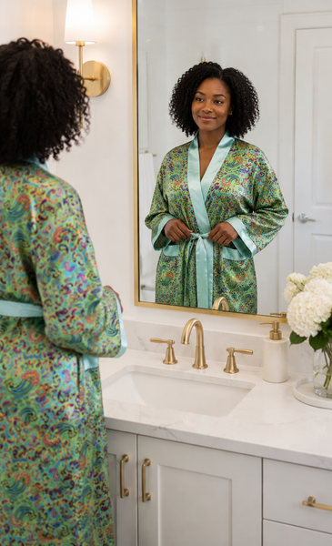 Up2date Fashion Long Satin Robes for Women with Full Sleeve Silk Bathrobe Full Length Sleepwear for Bridesmaids & Wedding Party Robes