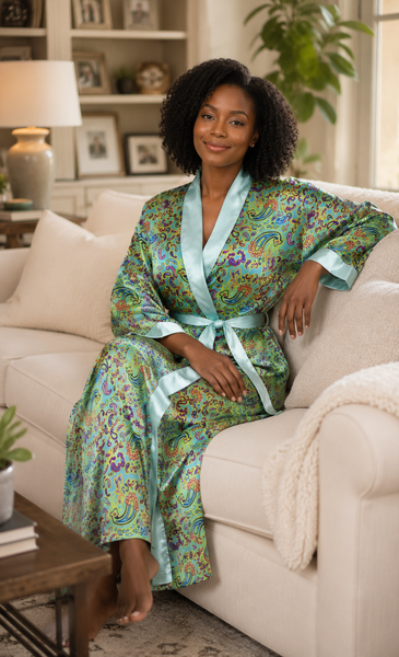 Up2date Fashion Long Satin Robes for Women with Full Sleeve Silk Bathrobe Full Length Sleepwear for Bridesmaids & Wedding Party Robes
