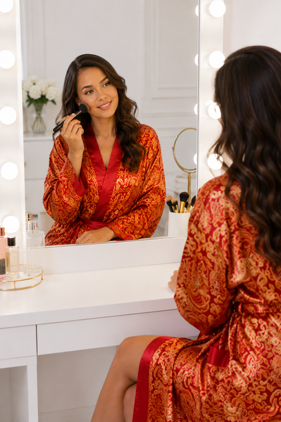 Up2date Fashion Long Satin Robes for Women with Full Sleeve Silk Bathrobe Full Length Sleepwear for Bridesmaids & Wedding Party Robes