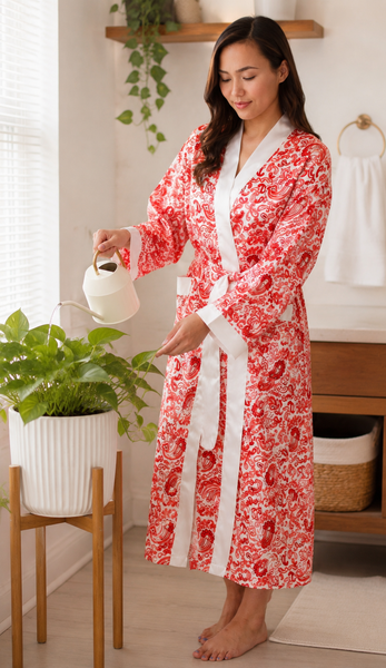 Up2date Fashion Long Satin Robes for Women with Full Sleeve Silk Bathrobe Full Length Sleepwear for Bridesmaids & Wedding Party Robes