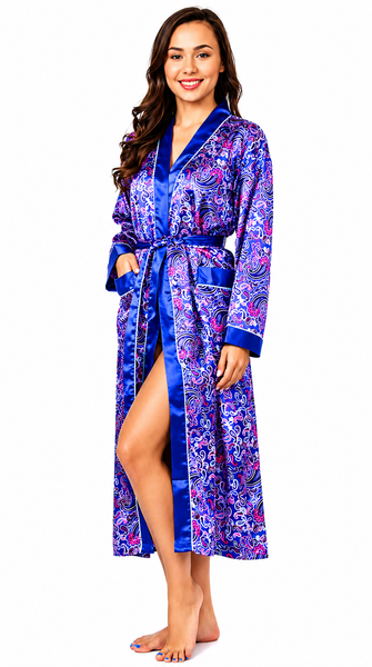 Up2date Fashion Long Satin Robes for Women with Full Sleeve Silk Bathrobe Full Length Sleepwear for Bridesmaids & Wedding Party Robes