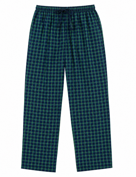 Men's Cotton Poplin Straight-Fit Pajama Pants with Pockets, Elastic Waist, Drawstring