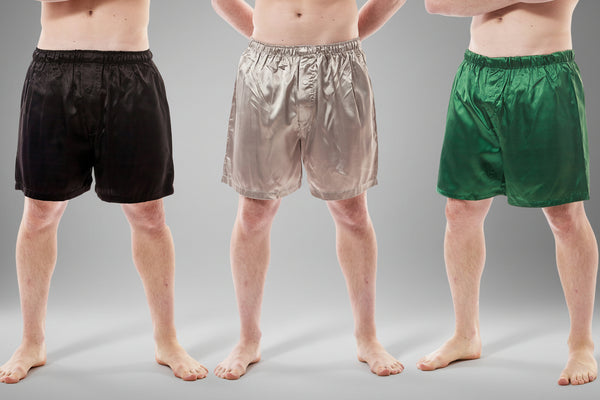Men's Shorts / Boxers, Satin, 3-Piece Multicolor Combo Pack (MCS01-A)
