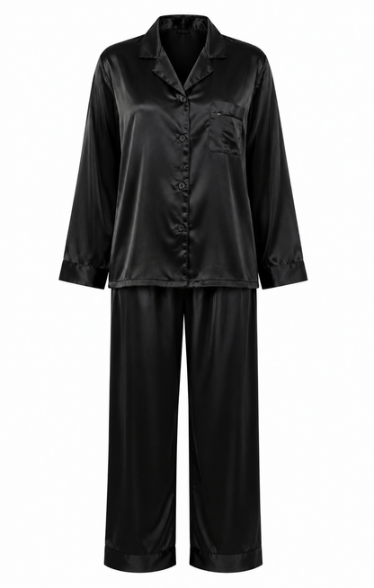 Up2date Fashion Womens Silk Satin Pajamas Set Long Sleeve with Pants Button Down Sleepwear 2 Piece Lounge Set Pj Set