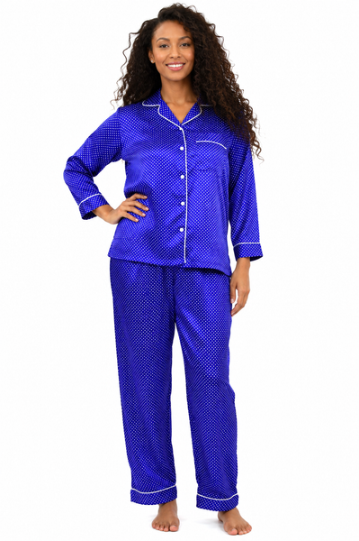 Women's Pajama Set / Pajamas / Pyjamas / PJs, Satin, Long Button-Down