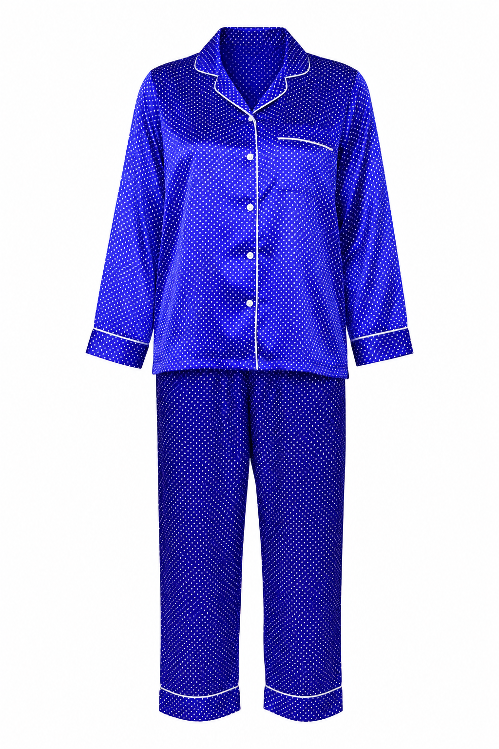 Women's Pajama Set / Pajamas / Pyjamas / PJs, Satin, Long Button-Down