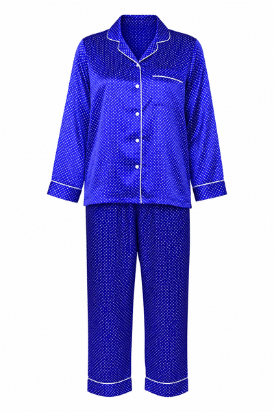 Women's Pajama Set / Pajamas / Pyjamas / PJs, Satin, Long Button-Down