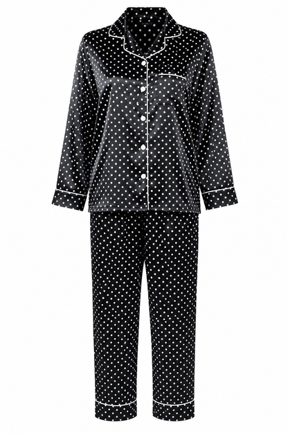 Women's Pajama Set / Pajamas / Pyjamas / PJs, Satin, Long Button-Down