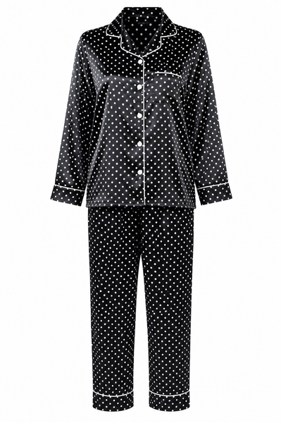 Women's Pajama Set / Pajamas / Pyjamas / PJs, Satin, Long Button-Down