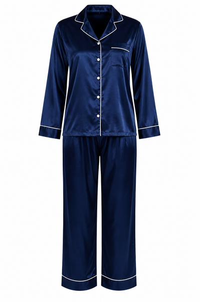 Women's Pajama Set / Pajamas / Pyjamas / PJs, Satin, Long Button-Down