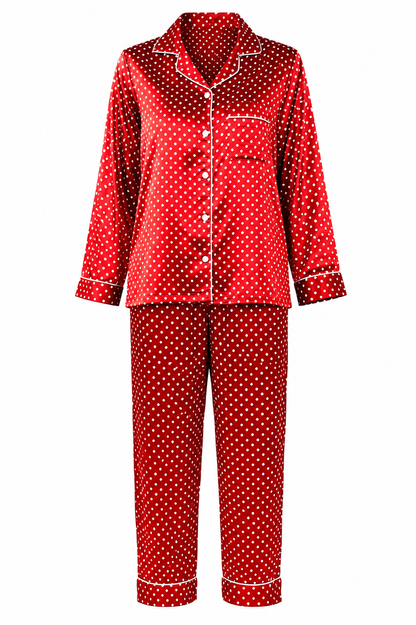 Women's Pajama Set / Pajamas / Pyjamas / PJs, Satin, Long Button-Down