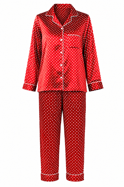 Women's Pajama Set / Pajamas / Pyjamas / PJs, Satin, Long Button-Down