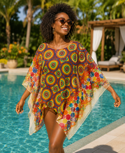 Chiffon Poncho Shawls Capelets for women Chiffon Wraps and Evening Beach Cover Up