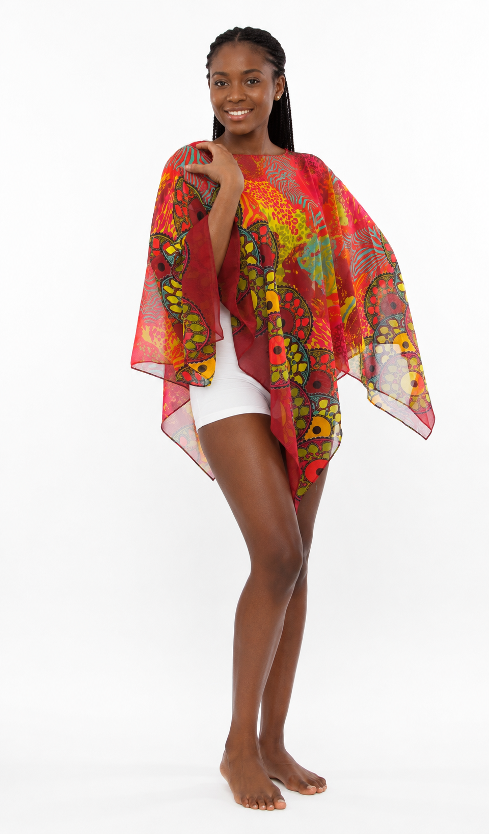 Chiffon Poncho Shawls Capelets for women Chiffon Wraps and Evening Beach Cover Up