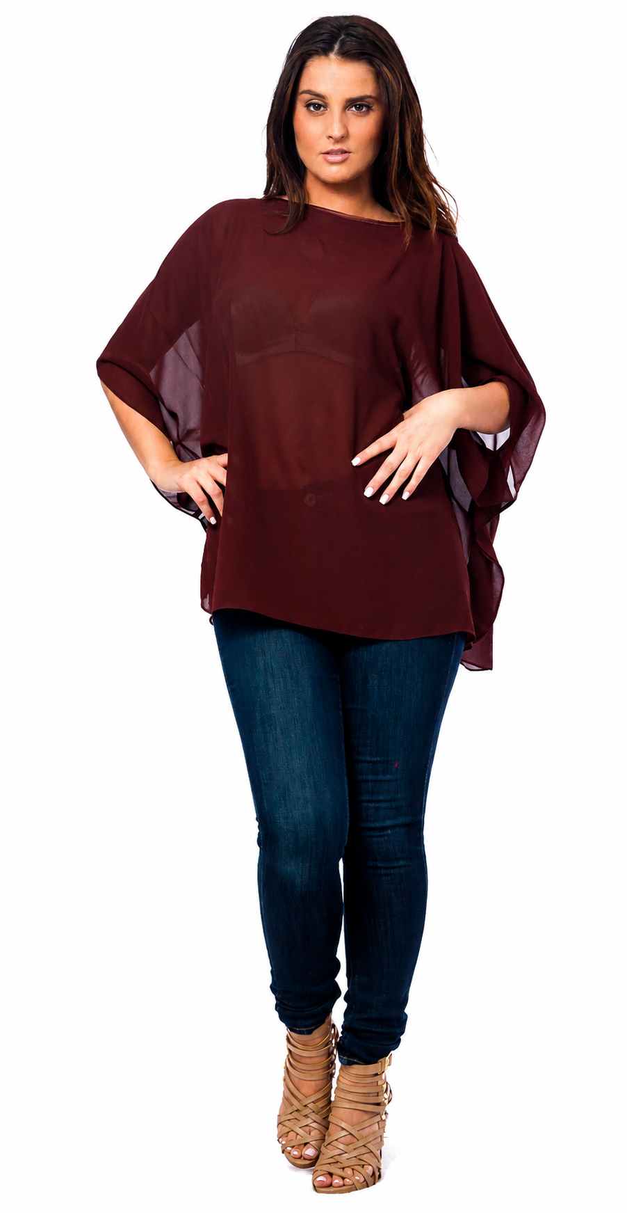 Chiffon Poncho Shawls Capelets for women Chiffon Wraps and Evening Beach Cover Up