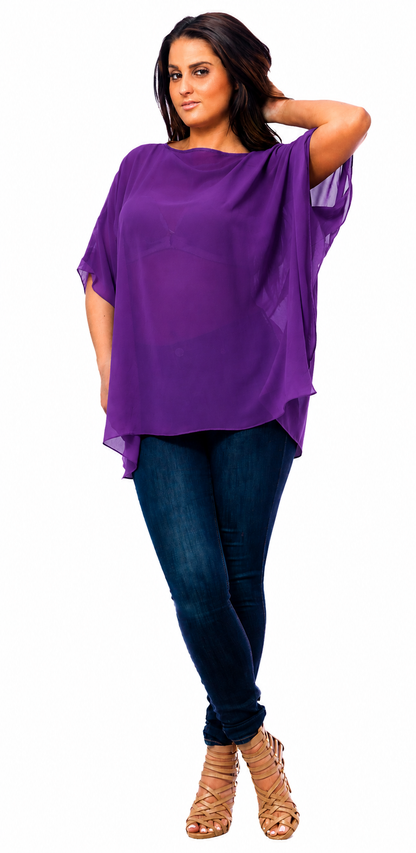 Chiffon Poncho Shawls Capelets for women Chiffon Wraps and Evening Beach Cover Up