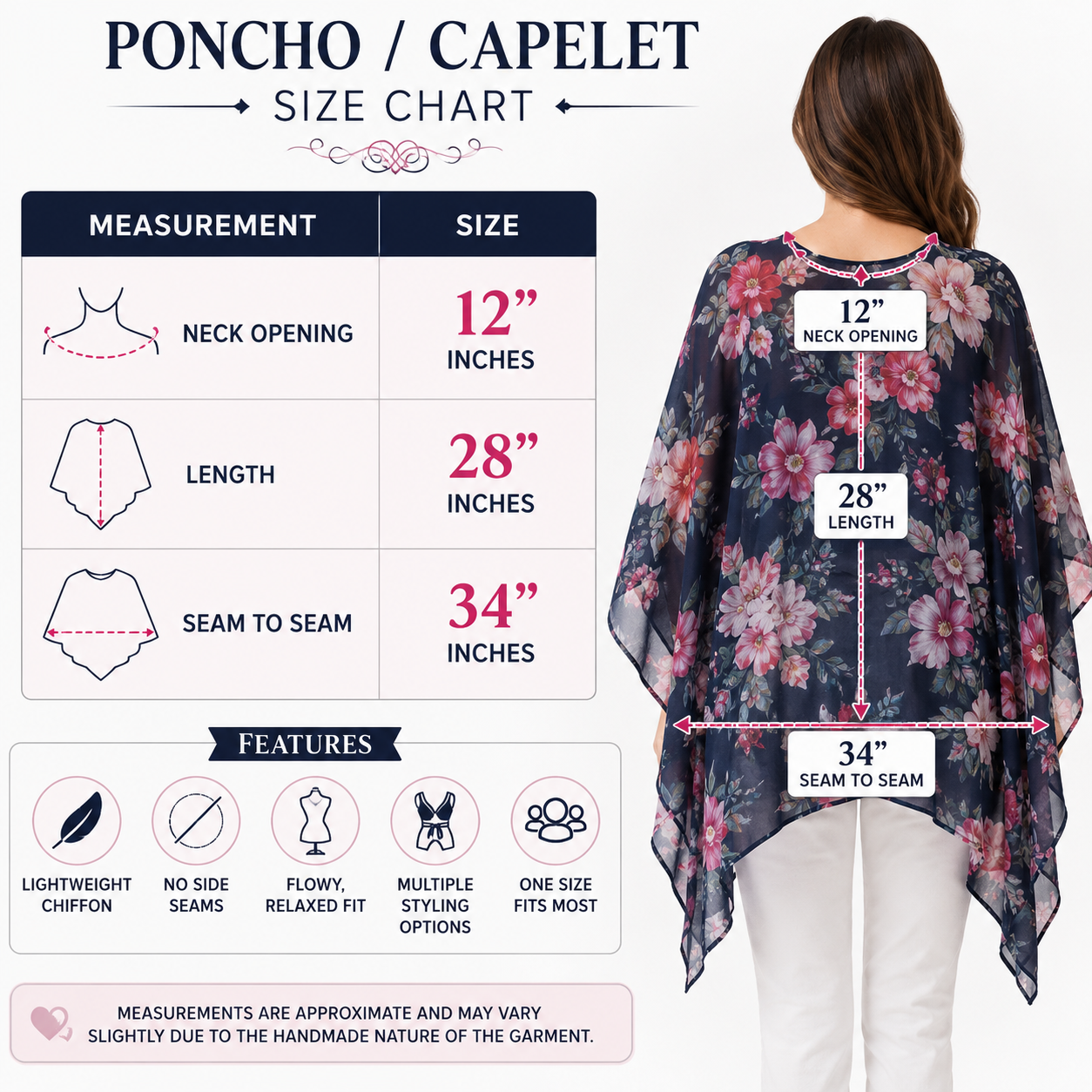 Chiffon Poncho Shawls Capelets for women Chiffon Wraps and Evening Beach Cover Up