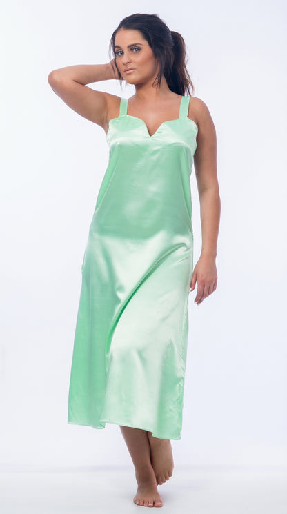 Up2date Fashion Silky Nightgown for Women Long Satin Slip Dress Nightdress Silky Vneck Wide Strap Chemise Soft Nightwear