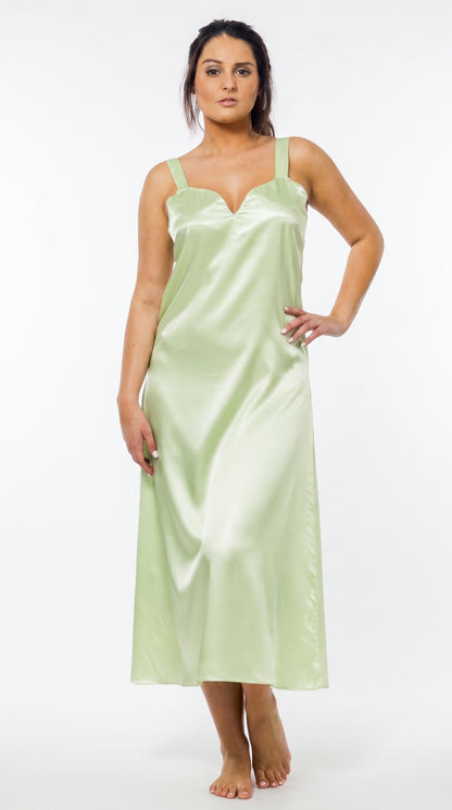 Up2date Fashion Silky Nightgown for Women Long Satin Slip Dress Nightdress Silky Vneck Wide Strap Chemise Soft Nightwear
