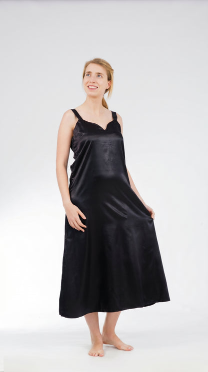 Up2date Fashion Silky Nightgown for Women Long Satin Slip Dress Nightdress Silky Vneck Wide Strap Chemise Soft Nightwear
