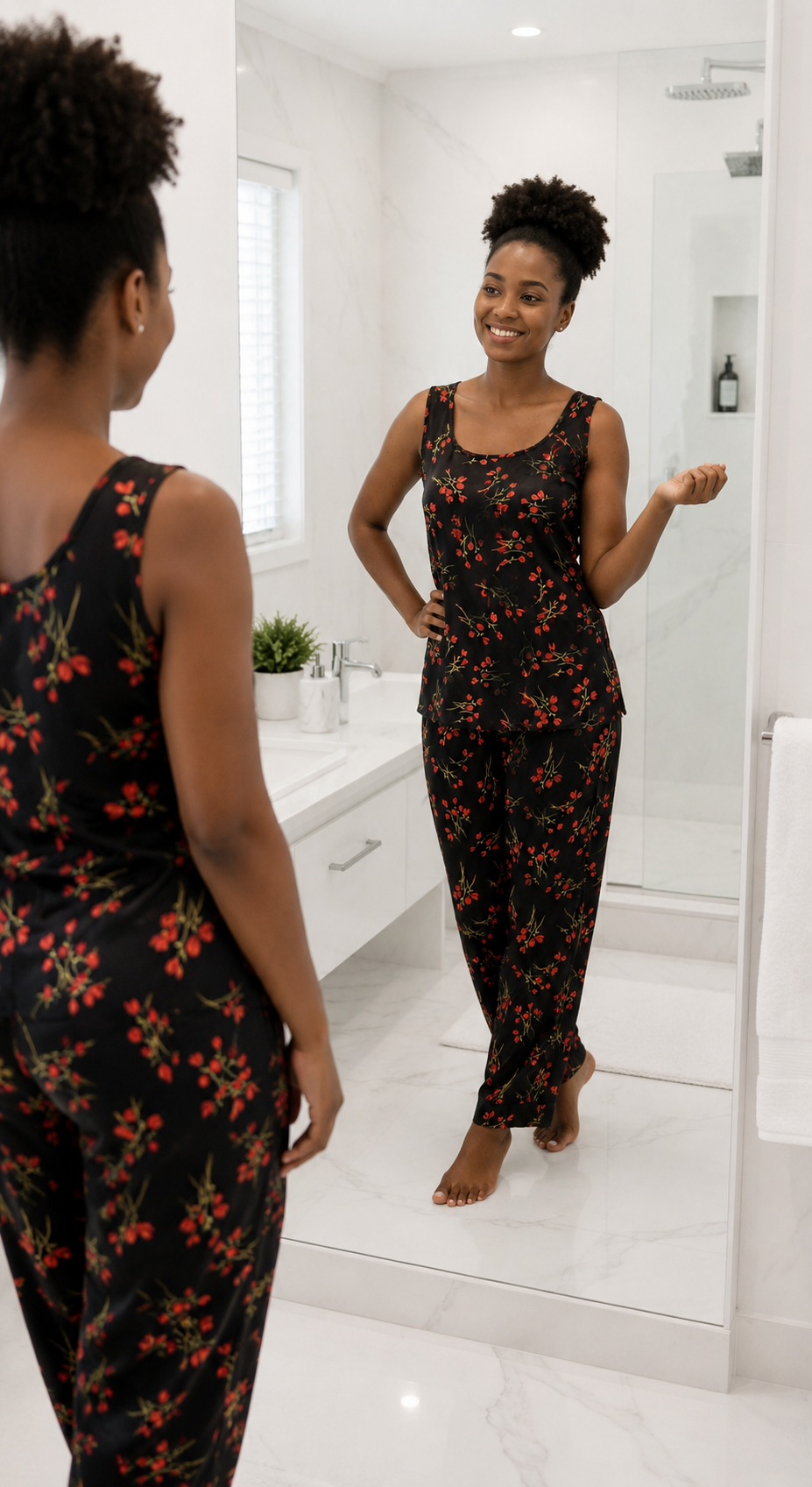 Women Silk Satin Pajamas Sleeveless 2 Piece PJ Set Cami Top Summer Loungewear Sleepwear