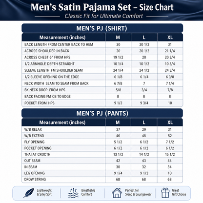 Up2date Fashion Pajamas Set Mens Silk Satin Long Sleeve Loungewear Two-Piece Sleepwear Button-Down Pj with Full Pants