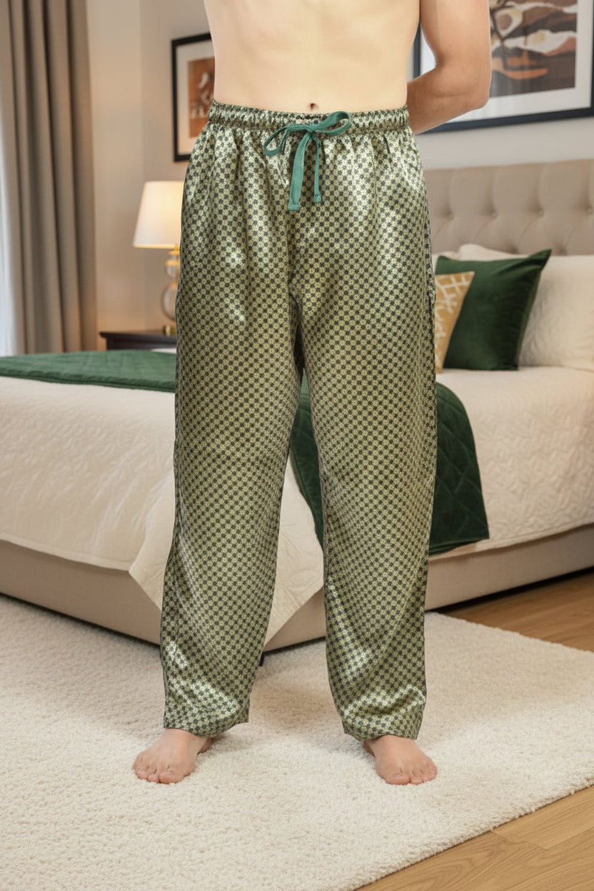 Up2date Fashion Men's Satin Silk Pajama Pant PJ Bottoms Comfy Lounge Sleep Pants with Pockets & Drawstring