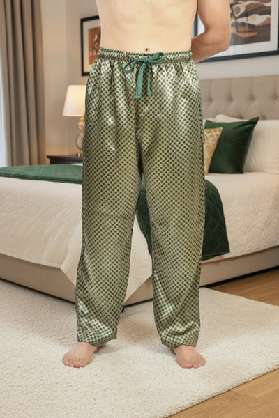 Up2date Fashion Men's Satin Silk Pajama Pant PJ Bottoms Comfy Lounge Sleep Pants with Pockets & Drawstring