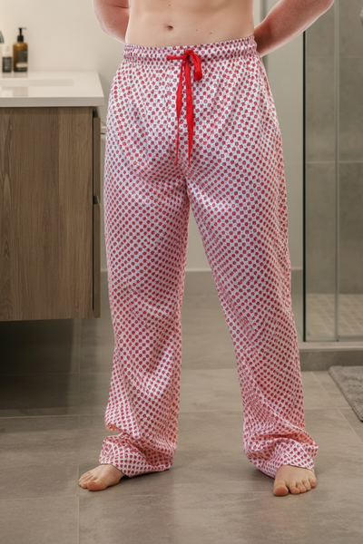 Up2date Fashion Men's Satin Silk Pajama Pant PJ Bottoms Comfy Lounge Sleep Pants with Pockets & Drawstring