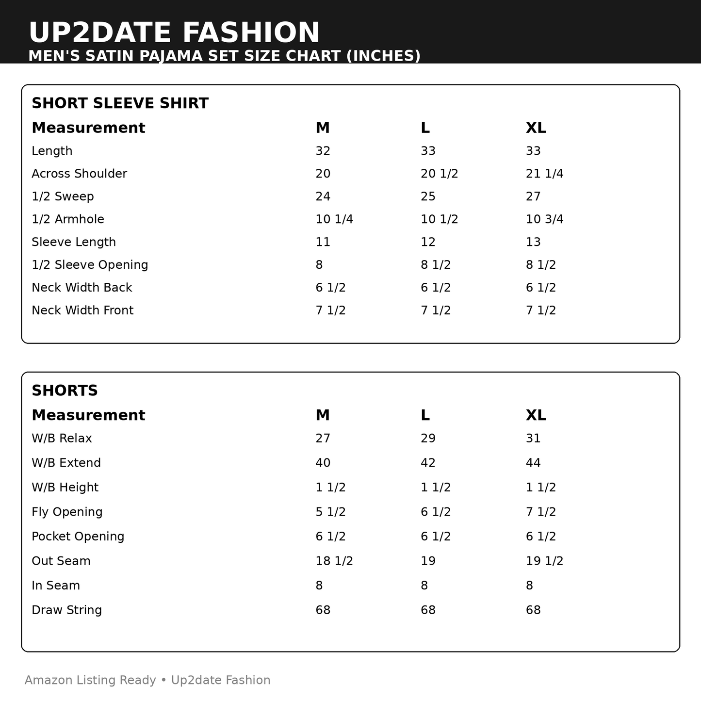 Up2date Fashion Men's Woven Short Sleeves Pajama Set with Shorts Lightweight Loungerwear