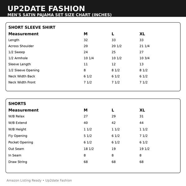 Up2date Fashion Men's Woven Short Sleeves Pajama Set with Shorts Lightweight Loungerwear