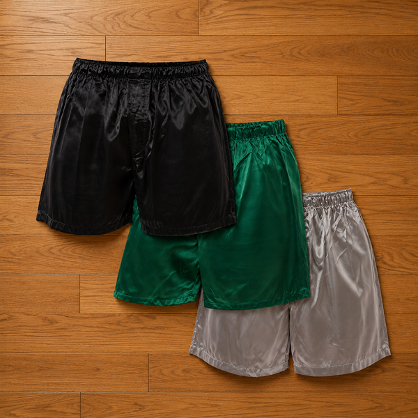 Men's Shorts / Boxers, Satin, 3-Piece Multicolor Combo Pack (MCS01-A)
