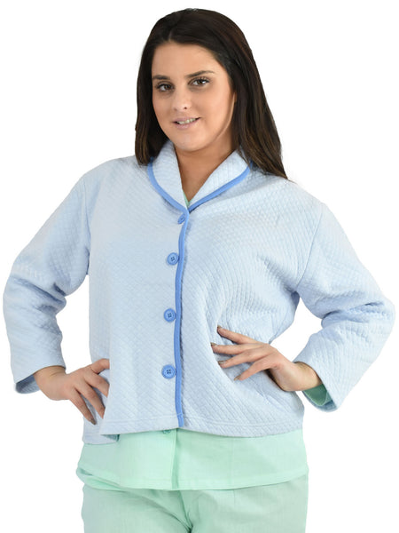 Women's Bed Jacket with Shawl Collar