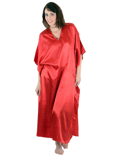 Women's Long Satin Caftan / Kaftan / Muumuu, Solid Color