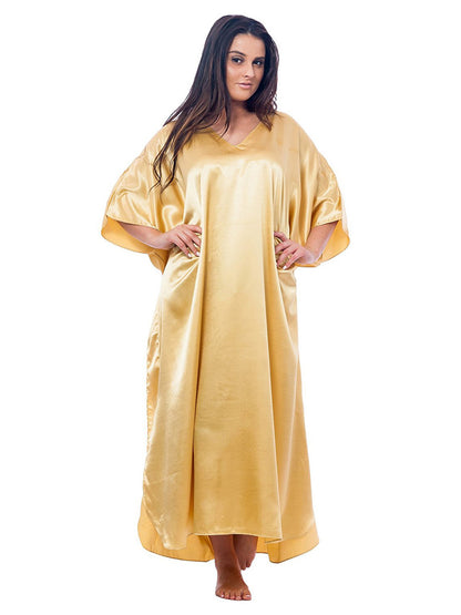 Women's Long Satin Caftan / Kaftan / Muumuu, Solid Color