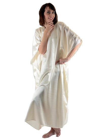 Women's Long Satin Caftan / Kaftan / Muumuu, Solid Color