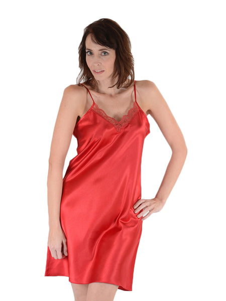 Women's Chemise, Satin with Lace