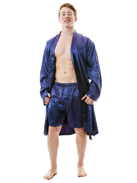 Men's Robe and Shorts / Boxers Set, Satin