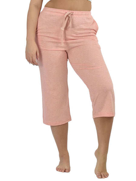 Women's Lounge Pants / Pajama Bottoms / Sleep Pants, 100% Cotton Knit, Cropped