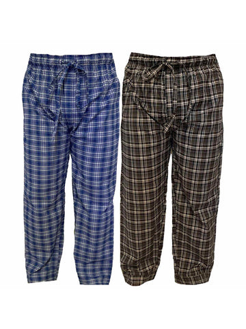 Men's Lounge Pants / Pajama Bottoms / Sleep Pants, Woven, 2-Piece Multicolor Combo