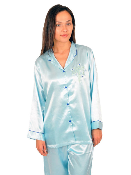 Women's Pajama Set / Pajamas / Pyjamas / PJs, Satin, Mandarin Collar
